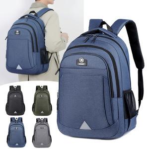 New Model Large Capacity Laptop <b>Backpack</b> for Men Solid Color Double Shoulder Pack Casual Travel <b>Business</b> Use Middle <b>Backpack</b> - Product Image 1