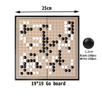 Magnetic Go Game Set (19 X 19),Weiqi Travel Foldable Board Game Set with Magnetic Plastic Stones & Go Game Rules