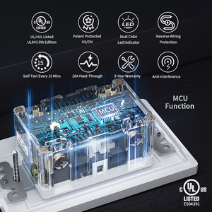 Venta al por mayor GFCI 15 AMP 125V toma 220V American 110V autoprueba puesta a tierra GFI GFCI salida dual socket TR con logotipo personalizado - Product Image 4