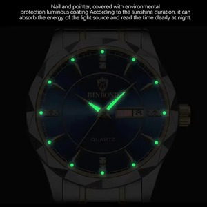 Montre à Quartz de Luxe en Acier Inoxydable Drioshipping, Étanche 3ATM, Dorée, Analogique, Résistante à l'Eau, pour Hommes, Femmes et Couples - Product Image 4