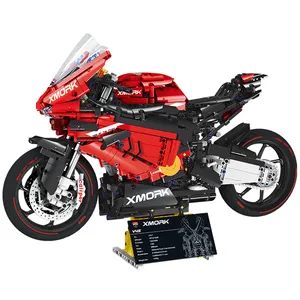 Hight-Tech 1:5 Mork 028001 V4s Motorcycle 2008PCS Super Sports Racing Car Model Kits Bricks Toys for Kids Building Blocks Sets