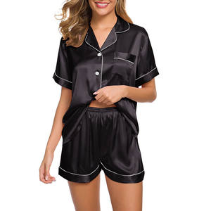 Pigiama da <span class=keywords><strong>Donna</strong></span> in Raso di Seta Set Due Pezzi, Abbigliamento da <span class=keywords><strong>Notte</strong></span> e Loungewear con Bottoni, Camicia da <span class=keywords><strong>Notte</strong></span> per <span class=keywords><strong>Donna</strong></span> - Product Image 5