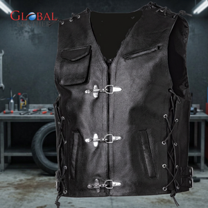 Chaleco de Cuero Personalizable al por Mayor para Hombre, Prenda Exterior, Nuevo Diseño Más Vendido, Accesorios para Motocicleta, Transpirable, con Cremallera, de Calidad - Product Image 2