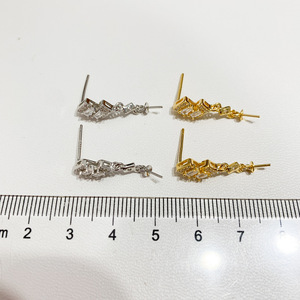 Accesorios de Plata S925 para DIY, Bandeja Vacía para Perlas con Cuentas Redondas de 8-12 mm, Joyería de Plata Simple, Pendientes Modelo 22042 - Product Image 4