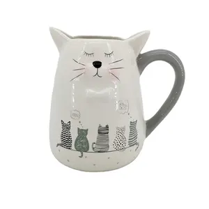 厨房猫设计可爱的陶瓷水罐奶壶水罐