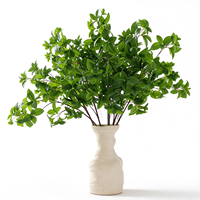 Feuilles de menthe artificielles en PVC réalistes, aspect filmé, 70 cm, faites à la main, matériaux floraux modernes pour la décoration de la maison de Thanksgiving