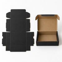 Boîte d'emballage en carton ondulé personnalisée, écologique, impression couleur, papier noir, boîte d'expédition