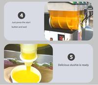 Commerciële slush-machine voor bevroren dranken inclusief 2 liter verwijderbare opvangbak voor snelle en eenvoudige reiniging.