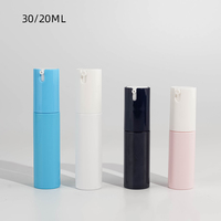 Nouveau design bouteille cylindrique sans air 20ml 30ml emballage cosmétique sérum pour le visage crème pour les yeux lotion de soin de la peau bouteille en plastique avec pompe