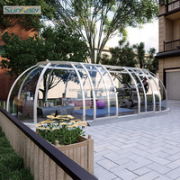 Casa prefabricada para las cuatro estaciones, UV/lluvia/nieve, cúpula deslizante elíptica antioxidante, tienda de burbujas de policarbonato, casa de forma ovalada