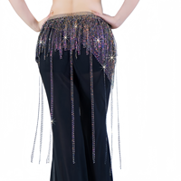 Chaîne de taille et de hanche élégante et brillante en maille à pampilles pour femmes, idéale pour la danse du ventre (ventre)