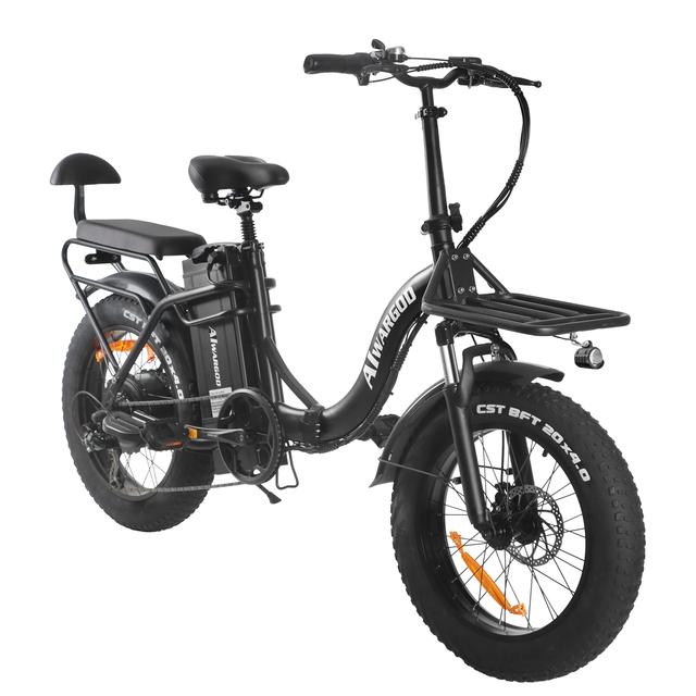 1000W Electric City Bike Men 20 Inch Folding Fat Tire Ebike Folding Ebike With Basket