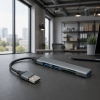 Station d'accueil USB Type-C avec 3 ports USB, lecteur de cartes SD/TF, concentrateur haute vitesse, adaptateur OTG pour ordinateur portable