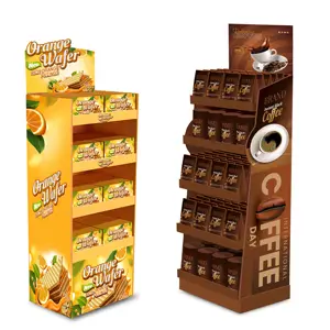 Benutzer definierte Einzelhandel geschäft Promotion Papier Display Racks Snack Freistehende Boden Wellpappe Stand Karton Display