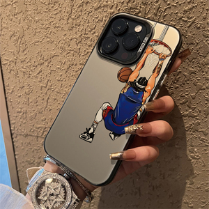 Funda de Teléfono TPU con Ilustración de Baloncesto, Espejo Esmerilado, Antigolpes, Antihuellas, Protección de Lente para 17/16/15/14 - Product Image 4