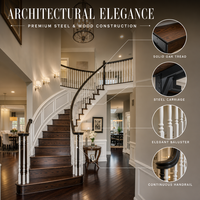 Escalier en colimaçon moderne d'intérieur avec marches en bois de luxe pour maison, villa, usage commercial – Design d'escalier en acier et bois courbé