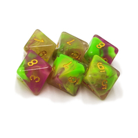 Dés personnalisés en acrylique marbré 20 mm (7 pièces) pour jeux de rôle D&D, jeu de société, jeu de dés polyédriques, collection Pearl Family Toys Party Roll Play