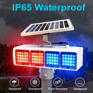 Yüksek Güçlü LED Çift Sinyal Taraflı 8 Işıklı <span class=keywords><strong>Solar</strong></span> Strobe Işık Güneş Paneli Uyarı Sinyal Lambası - Product Image 2