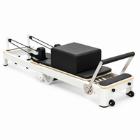 Machine Reformer Pilates Ajustable en Bois d'Érable Massif Professionnelle pour Salle de Sport et Yoga