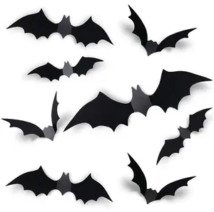 Halloween 3D Fledermäuse Home Decor Realistische PVC Scary Black Bat Aufkleber für DIY Wandt attoo Badezimmer Indoor Hallo wmas Party Supplies