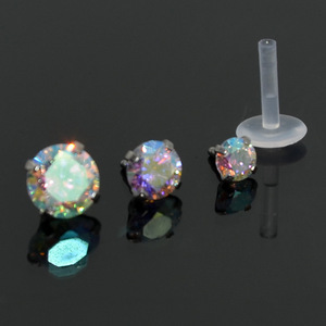 Nouveau Piercing Labret Monore en Acrylique Flexible à Enfichement, Zircon Soleil Lune, pour Cartilage d'Oreille, Tragus, Bijou Corporel de Mariage - Product Image 3