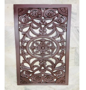 Designer <b>White</b> MDF Floral Wall Panel with Decorative Cutwork Artwork Modern Wooden Wall <b>Hanging</b> for Home Office Living Room - Product Image 1