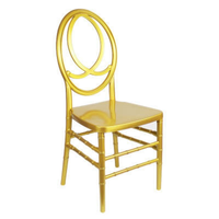 Chaise phoenix bon marché de haute qualité pour hôtel, mariage, restauration, taille adulte, métal empilé doré