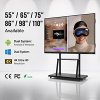 Pizarra Interactiva Inteligente ZGS con Logotipo Personalizado OEM ODM 4K, Pantalla Táctil de 20 Puntos, Pizarra Electrónica de 55 Pulgadas con Android y Windows