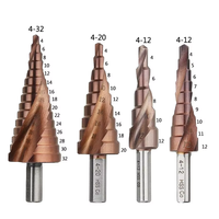M35 Cobalt 5% Foret étagé 4-12/4-20/4-32mm Triangle Shank HSS-Co Spiral Flûte Métal Foret Trou Cutter Pour Acier Inoxydable