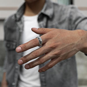 Anillos de plata antigua SC 2023 para hombres, Toad de amor, salud, riqueza, Domineering, 10mm, doble protección, Feng Shui, Mantra Pixiu - Product Image 2