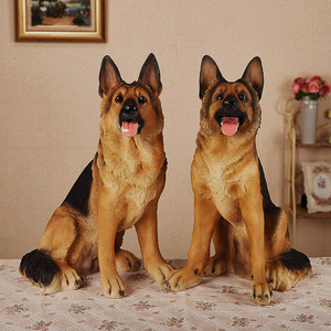 Animal de simulación creativa, adornos de pastor alemán de resina grande, escultura de perro Lobo, artesanías de resina para decoración del hogar - Product Image 4