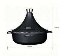 Peralatan Masak Tajine 28cm Canggih, Tutup Ganda, Lapisan Batu Anti Lengket, Panci Sup Seafood Aluminium, Desain Kerucut Unik, Ekspor