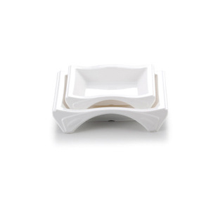 A8 <b>Melamine</b> imitation porcelain tableware, plastic square soup bowl, white resin rice bowl, hotel fast food creative small - Product Image 4