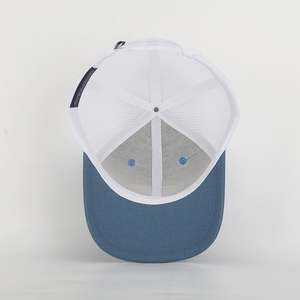 Custom High Quality 6 Panel 112 Cap Style Cotton Structured Mesh Trucker <b>Hat</b> With <b>Leather</b> Patch Logo - Product Image 6
