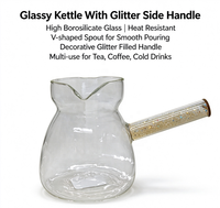 Carafe à café en verre borosilicate avec poignée latérale scintillante, double bec verseur pour le thé, la maison et le café