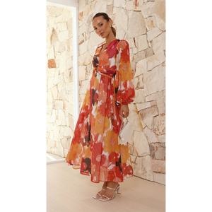 Vestido de Diseñador con Estampado Floral Otoñal en Tela Personalizada - Product Image 2