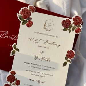 Invitations de <span class=keywords><strong>mariage</strong></span> personnalisées Cartes de vœux avec papier couché Impression numérique Logo personnalisé Matériau en carton - Product Image 2