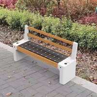 Banc solaire intelligent contemporain siège pour extérieur jardin patio parc centre commercial atelier-économie d'énergie