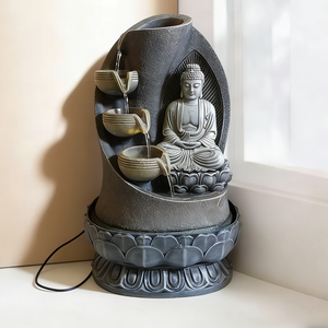 禅瞑想カスケード仏像滝噴水 室内卓上噴水 LEDライト付き - Product Image 6