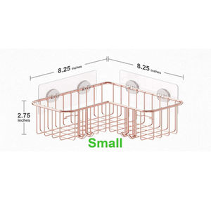 Lot de 2 <span class=keywords><strong>étagère</strong></span>s d'<span class=keywords><strong>angle</strong></span> modernes pour <span class=keywords><strong>douche</strong></span> d'hôtel, en acier inoxydable 304, avec crochets adhésifs, pour coins à 90 degrés, couleur or rose - Product Image 5