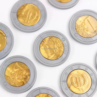 Pièces de monnaie en plastique personnalisées de haute qualité pour cadeaux souvenirs, jouets publicitaires, pièces plaquées or