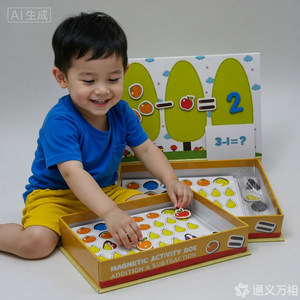 Boîte d'activités mathématiques magnétiques : apprenez l'addition et la soustraction à travers le jeu et les tuiles et chiffres magnétiques pratiques - Product Image 2