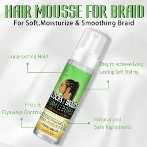 Mousse kepang LOGO kustom busa kepang rambut melilit ekstra tahan kilau tinggi melembapkan kontrol mengeriting Styling Mousse