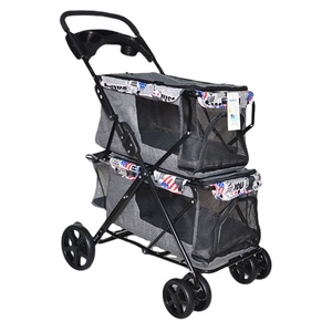 Zwillinge Pet Cat Carrier Kinderwagen Klapp Doppel Kinderwagen Pull Cart Allrad Shock Dog Transporter Taschen Reisen