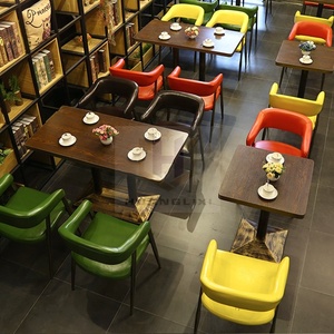 Diseño industrial Estilo Café Mesas Sillas para interiores Restaurantes Venta al por mayor Barato Hierro Muebles Hoteles Bares Parques Almacenes - Product Image 2