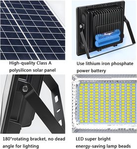 Lámpara Solar de Seguridad Súper Brillante con 252 LED, IP65 Impermeable, Sensor de Movimiento, para Jardín y Carretera - Product Image 4