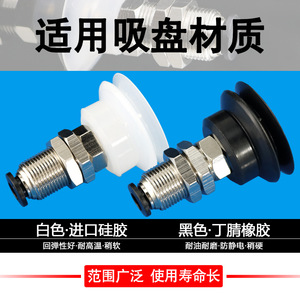 Juego de Soportes de Ventosa de Vacío de Plástico Blanco PBK-10/15/20/25/30/35/40/50, Accesorios Mecánicos y Neumáticos - Product Image 2