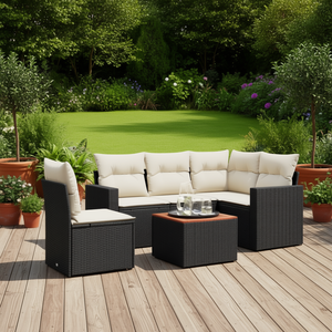 Ensemble de canapés en rotin d'extérieur moderne avec coussins en mousse haute densité, résistant à l'eau, pour jardin, patio ou balcon - Product Image 2