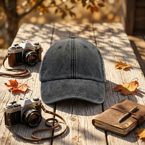 Gorra de béisbol OEM personalizada con logo, estilo vintage, lavada, tipo dad hat, de algodón. - Product Image 1