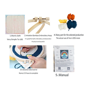 <span class=keywords><strong>Amazon</strong></span> Hot Sale DIY Handmade Kits Punch Needle Cross Stitch Kit With Embroidery Threads Hoops Punch Needle Embroidery Kit - Product Image 3